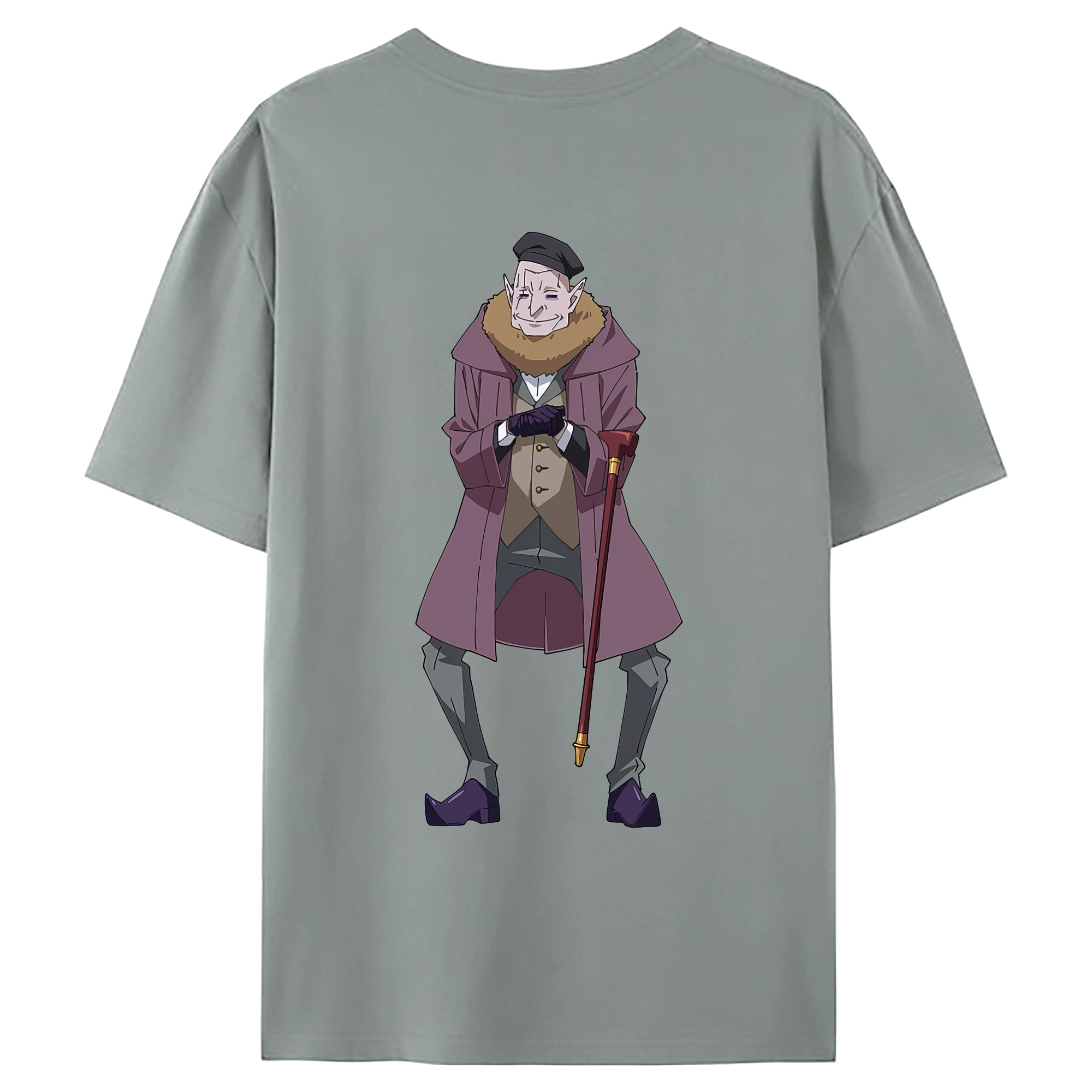 （画像用） 転スラ Regarding Reincarnated to Slime 綿100％ メンズ半袖Tシャツ（バックプリント） 通気性